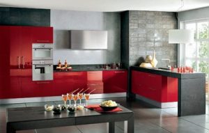 cocina minimalista personalizada roja- blog